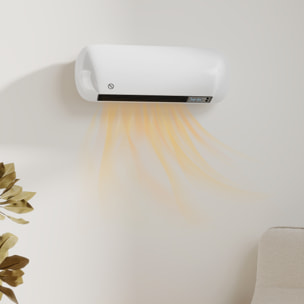 Calefactor Eléctrico Cerámico de Pared, 2000W, con 3 Modos, Pantalla LED, Termostato Regulable, Temporizador 24h, Oscilación, Mando a Distancia y Detección de Ventanas Abiertas