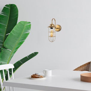 Aplique de pared, metal , oro, 12x25x32, casquillo E27 Max 40 W