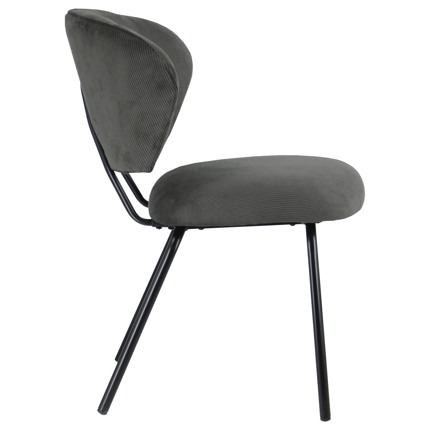 Lot de 2 chaises en velours côtelé gris foncé NILSA