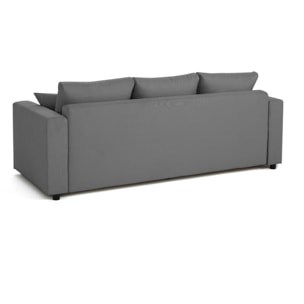 Regala - canapé 3 places - convertible avec coffre - en tissu - Gris