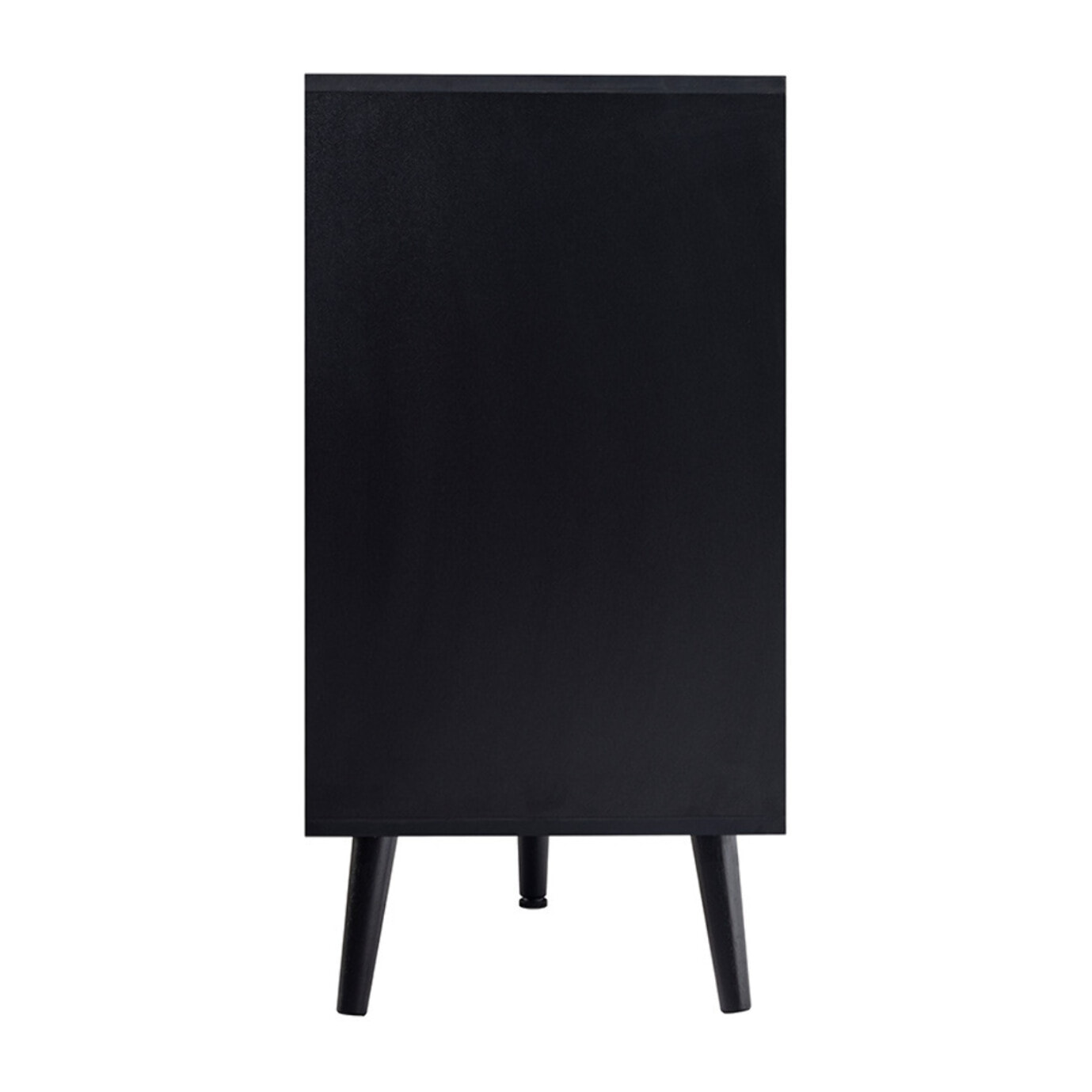Goto - buffet bas - noir et cannage - 3 portes - 140 cm - Noir