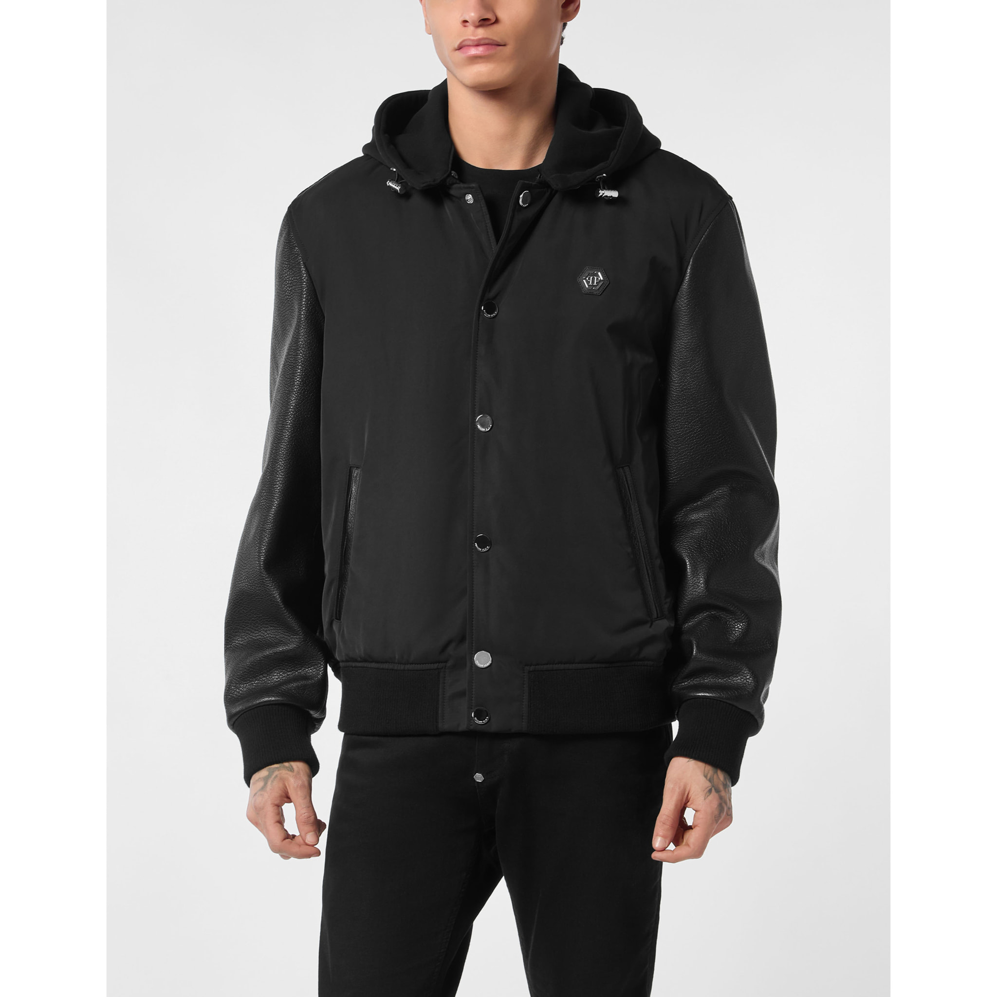 PHILIPP PLEIN Bomber de cuero &AMP
