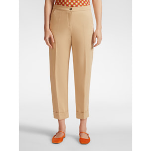 Elena Mirò - Pantalón cropped con puños - Beige