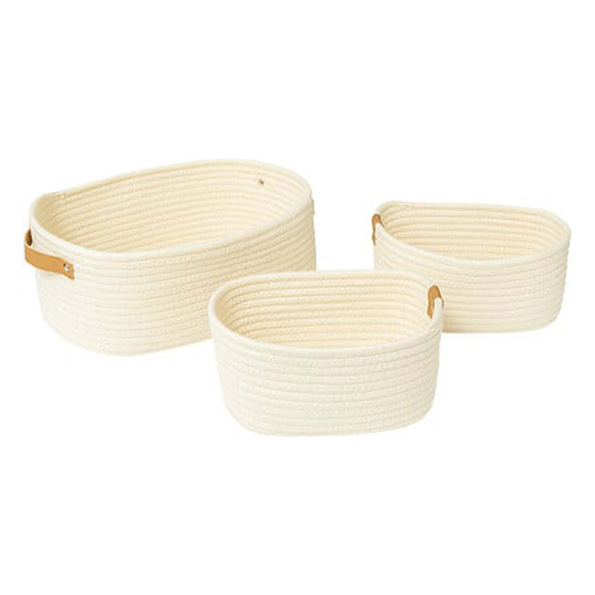 Lot de 3 paniers emboîtables - Ivoire