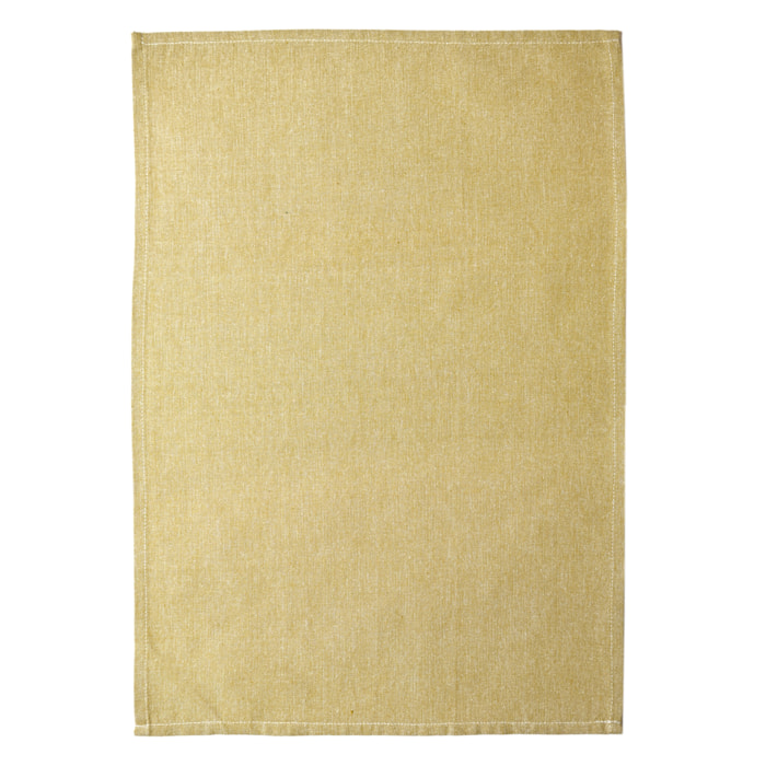 Torchon de cuisine en coton uni aspect tissé - Vert