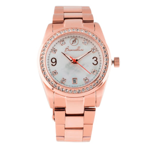 Orologio da Polso in Acciaio con Cubic Zirconia e Placcatura in Oro Rosa 18kt