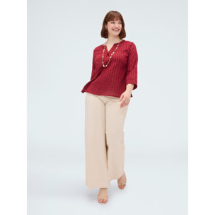 Fiorella Rubino - Blusa a righe in cotone - Bordeaux