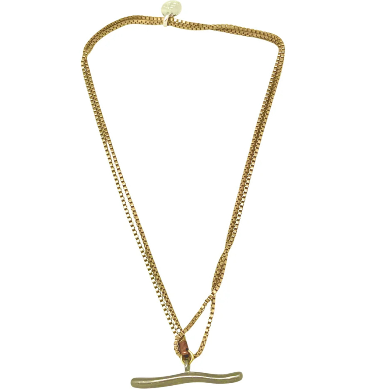 Collar Pendant doble o largo 90 dorado chapado latón