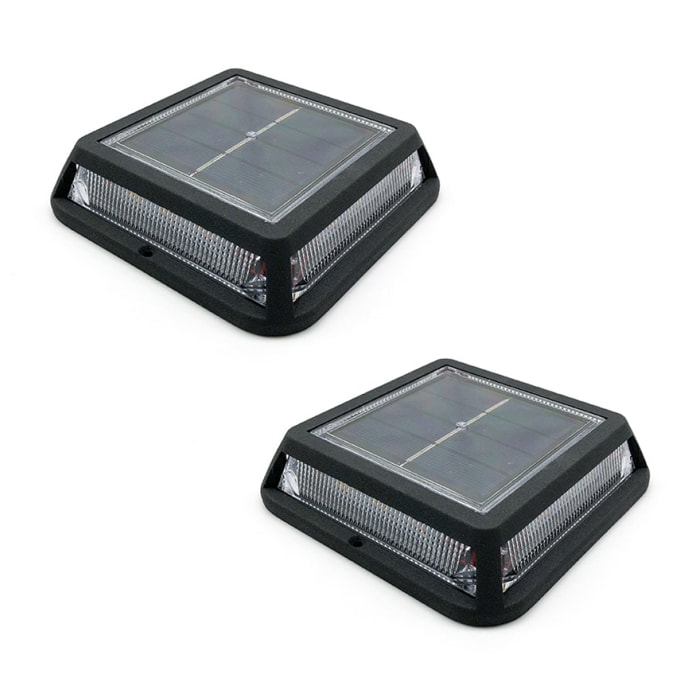 Lot de 2 balise solaires 2x QUADRY D12cm