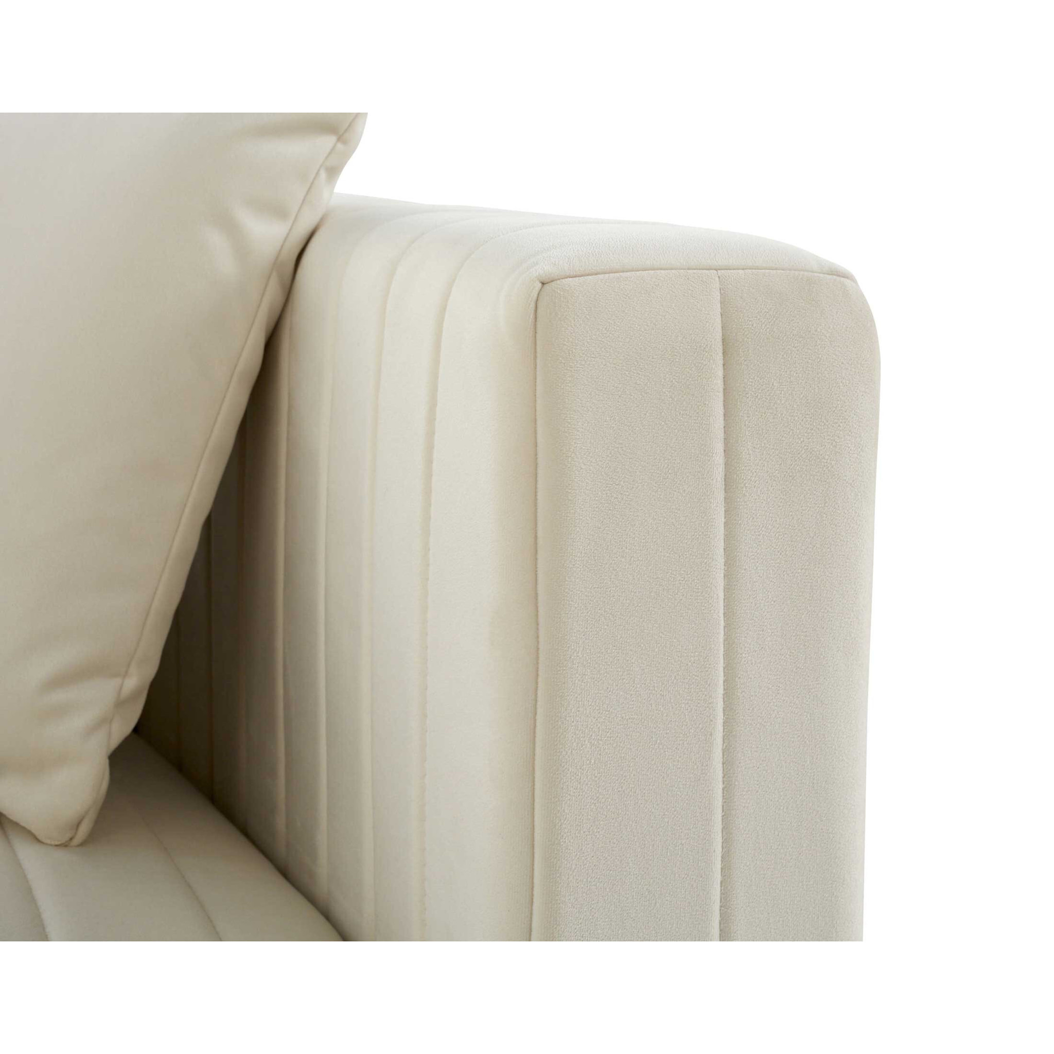 Nova - module d'assise droit - en velours - Beige