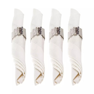 Lot de 4 ronds de serviettes ovales martelées