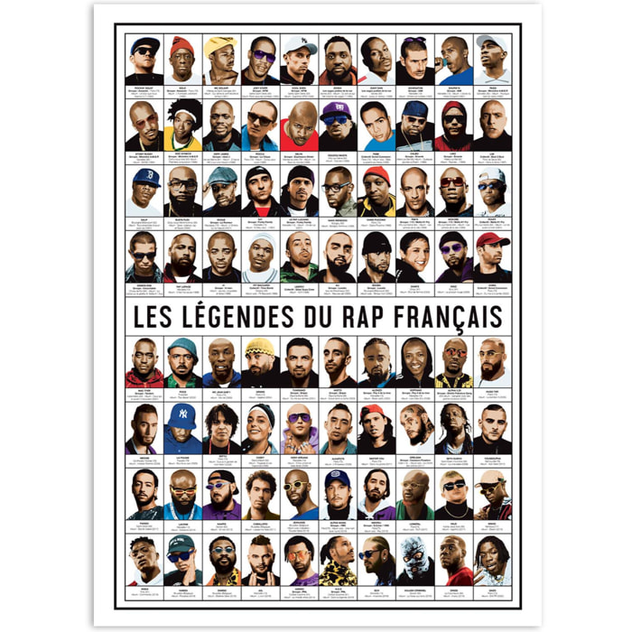 Affiche - Les légendes du rap français - Olivier Bourdereau