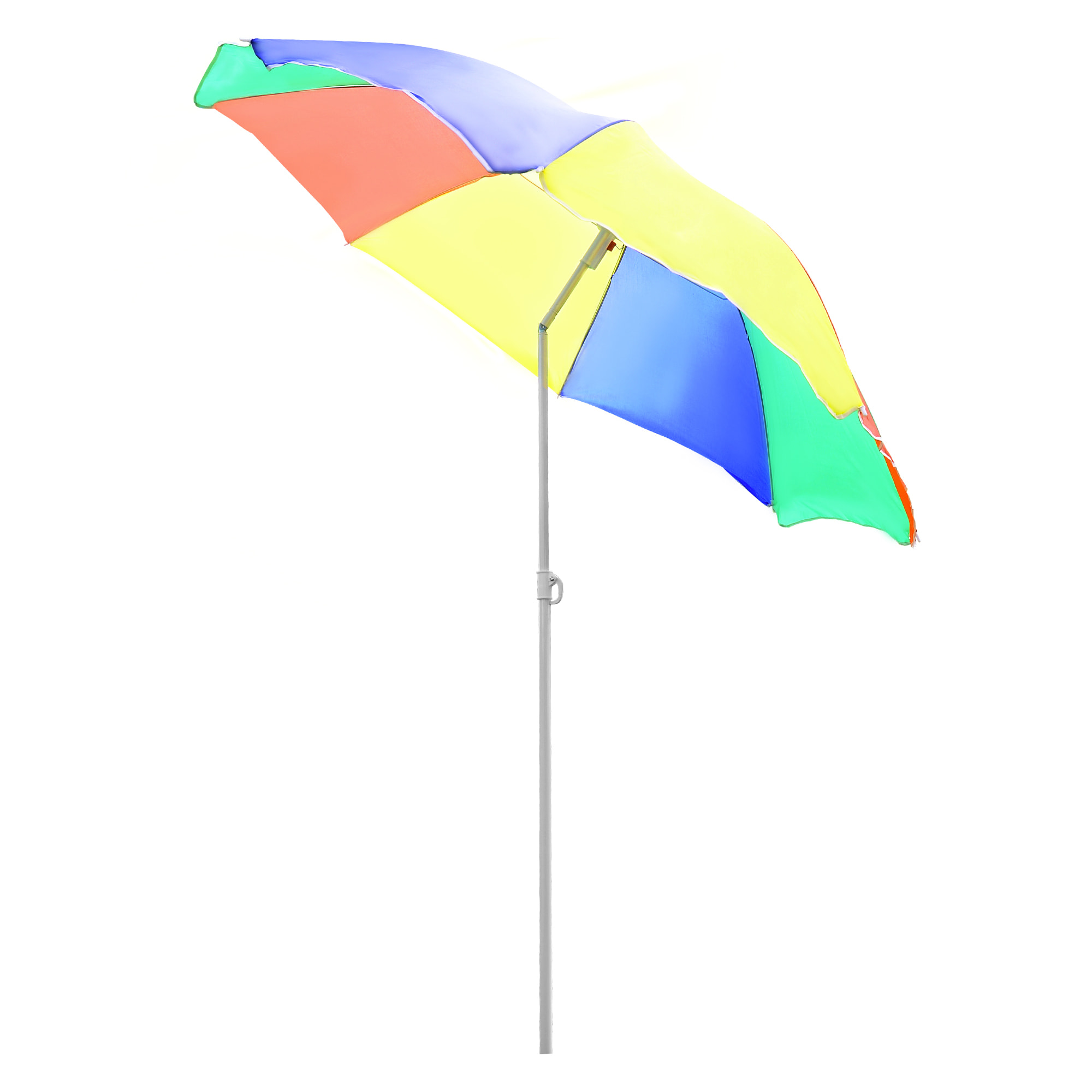 Parasol inclinable rond Ø 160 cm mât démontable métal polyester haute densité multicolore