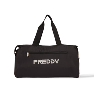 Borsa palestra in nylon con tasche esterne e logo FREDDY
