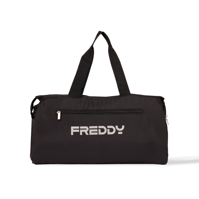 Borsa palestra in nylon con tasche esterne e logo FREDDY