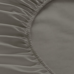 Parure de lit unie - taie 50x70 cm | 100 % polyester | Gris perle | Douce et respirante