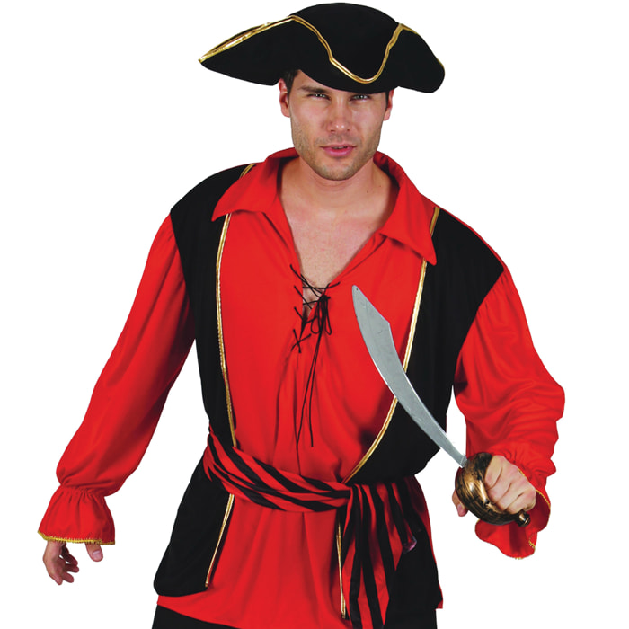 Costume Carnevale Travestimento Da Corsaro Rosso Uomo