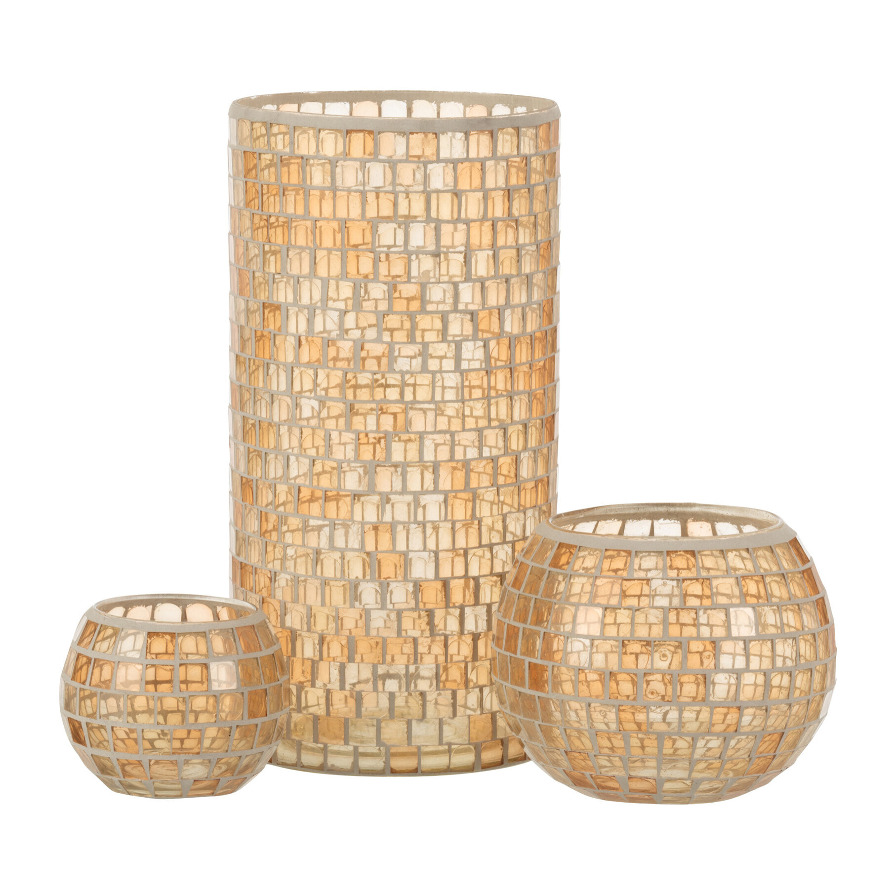 J-Line vase Mosaïque Rond - verre - orange - 29 cm de hauteur