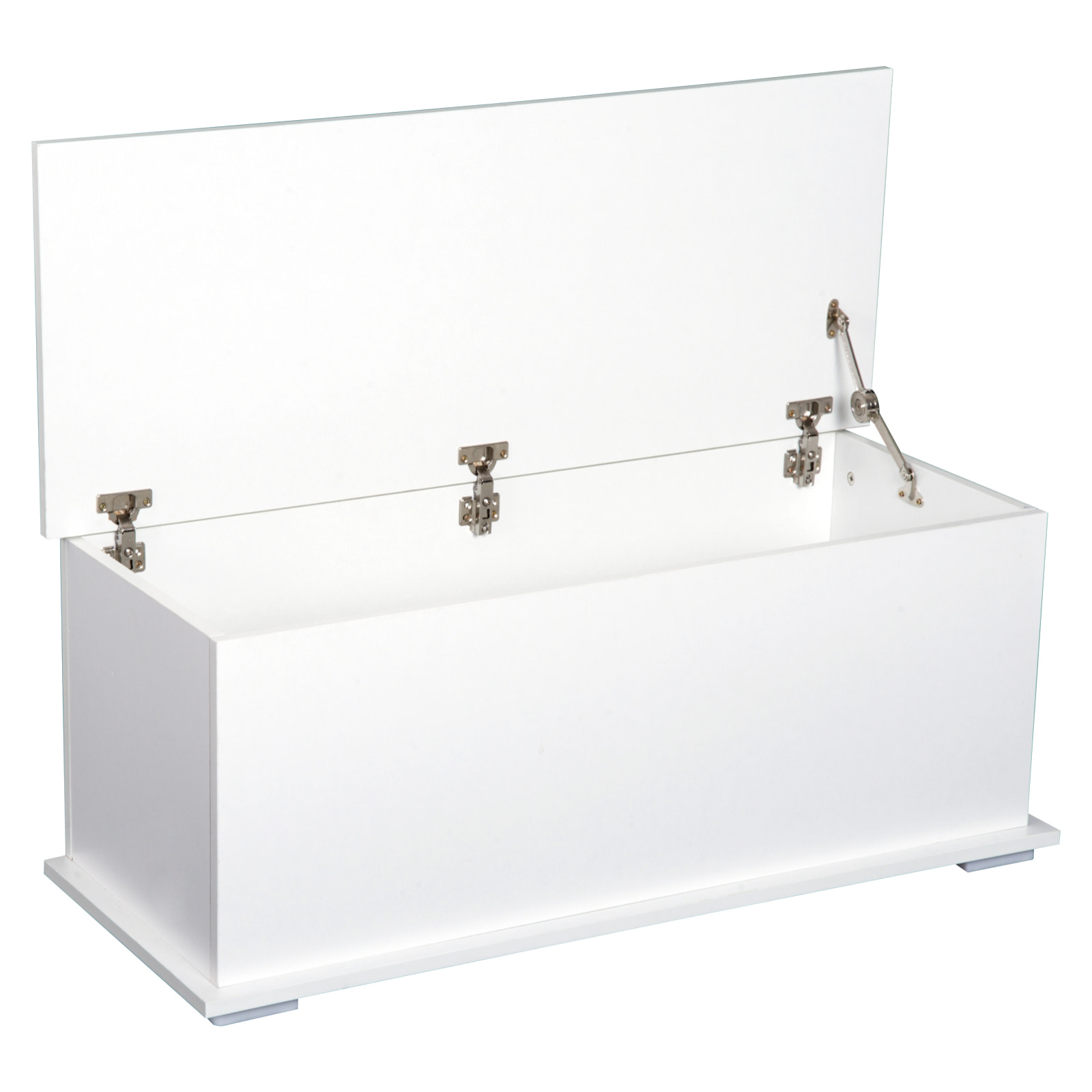 Coffre malle de rangement coffre à jouets dim. 100L x 40l x 40H cm panneaux particules blanc