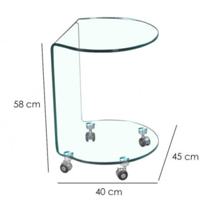 Bout de canapé rond en verre trempé - BENT