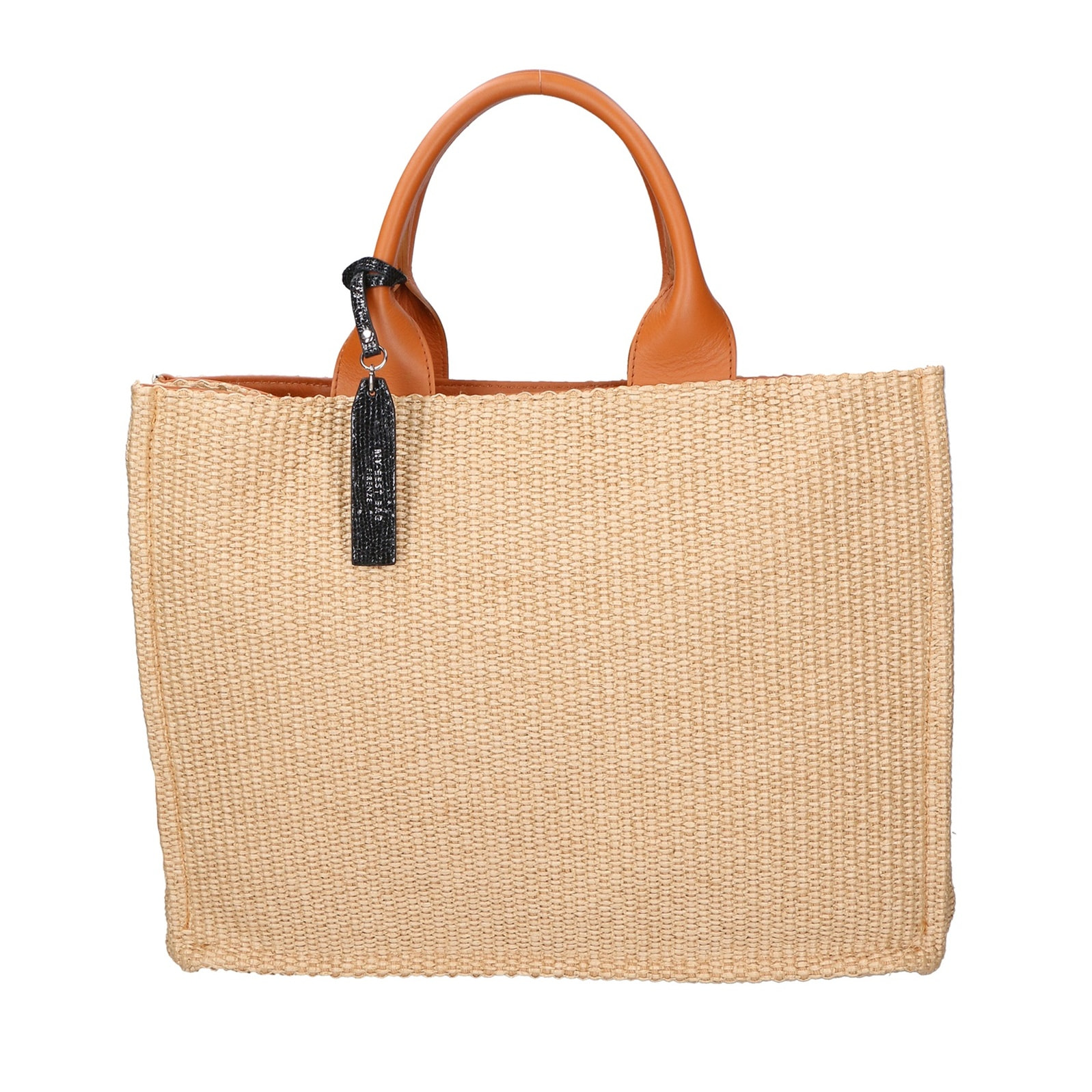 Borsa a mano da donna - Modello False - Misto pelle e tessuto - 31.0 x 41.5 x 15.5 cm
