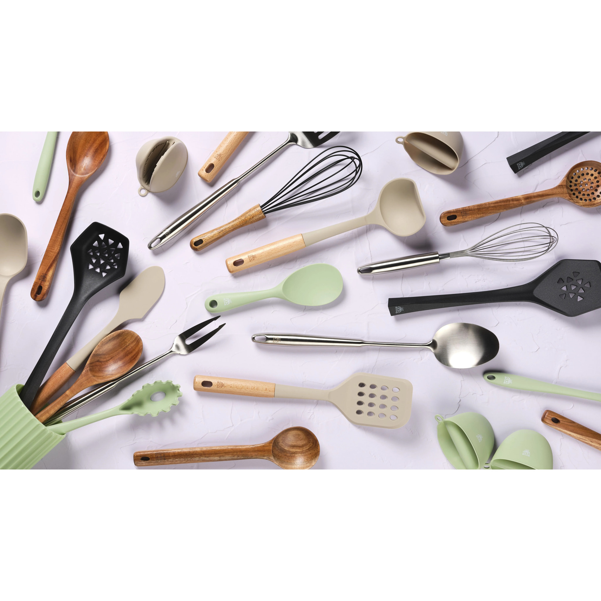 Couverts à salade en bois et silicone GUNNAR