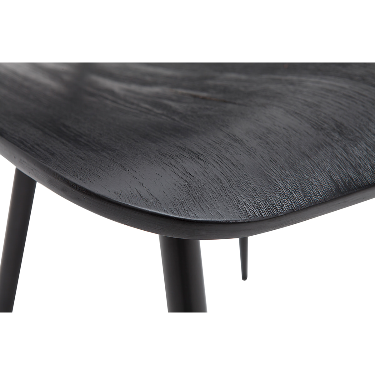 Chaises design noire en bois noir et métal (lot de 2) TOBIAS