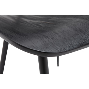 Chaises design noire en bois noir et métal (lot de 2) TOBIAS
