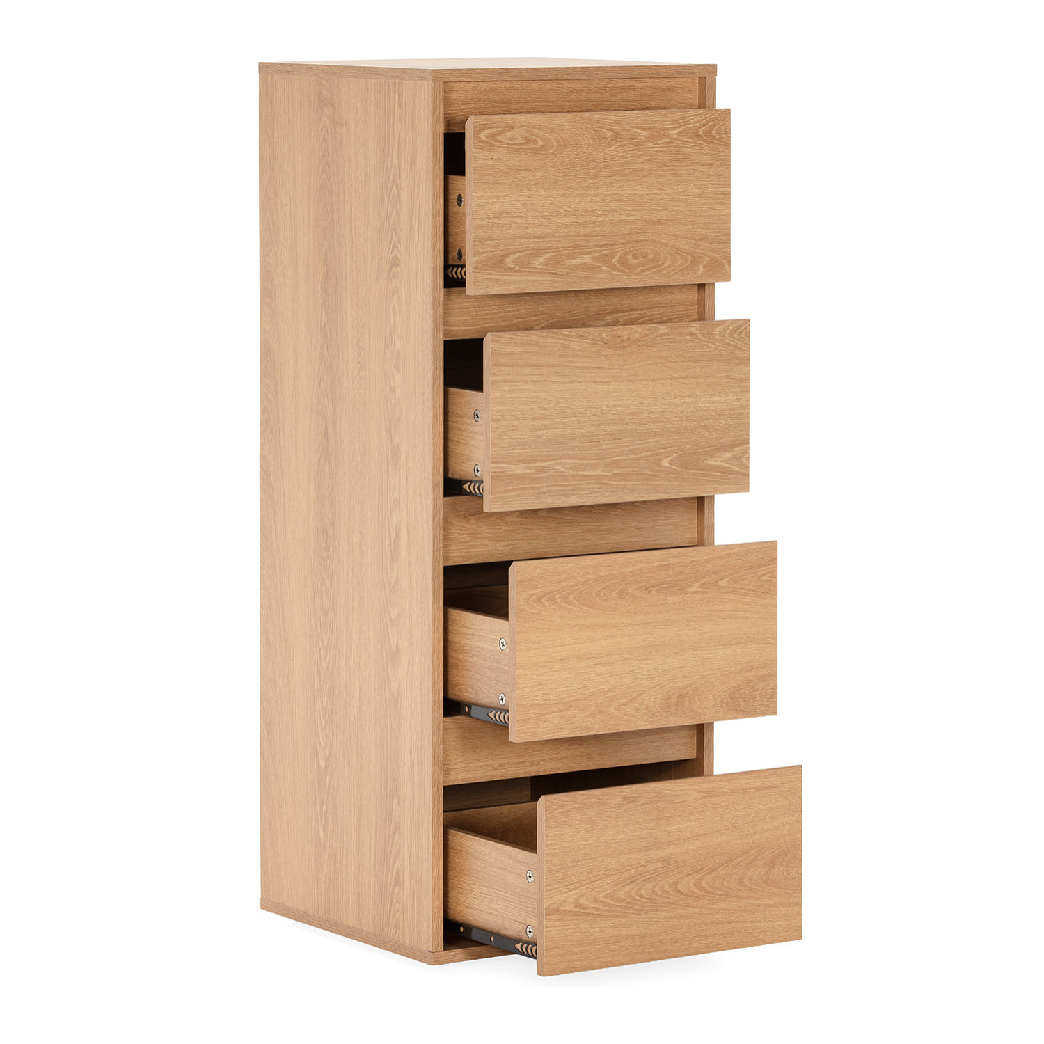 Cómoda alta Tori 4 cajones efecto Roble