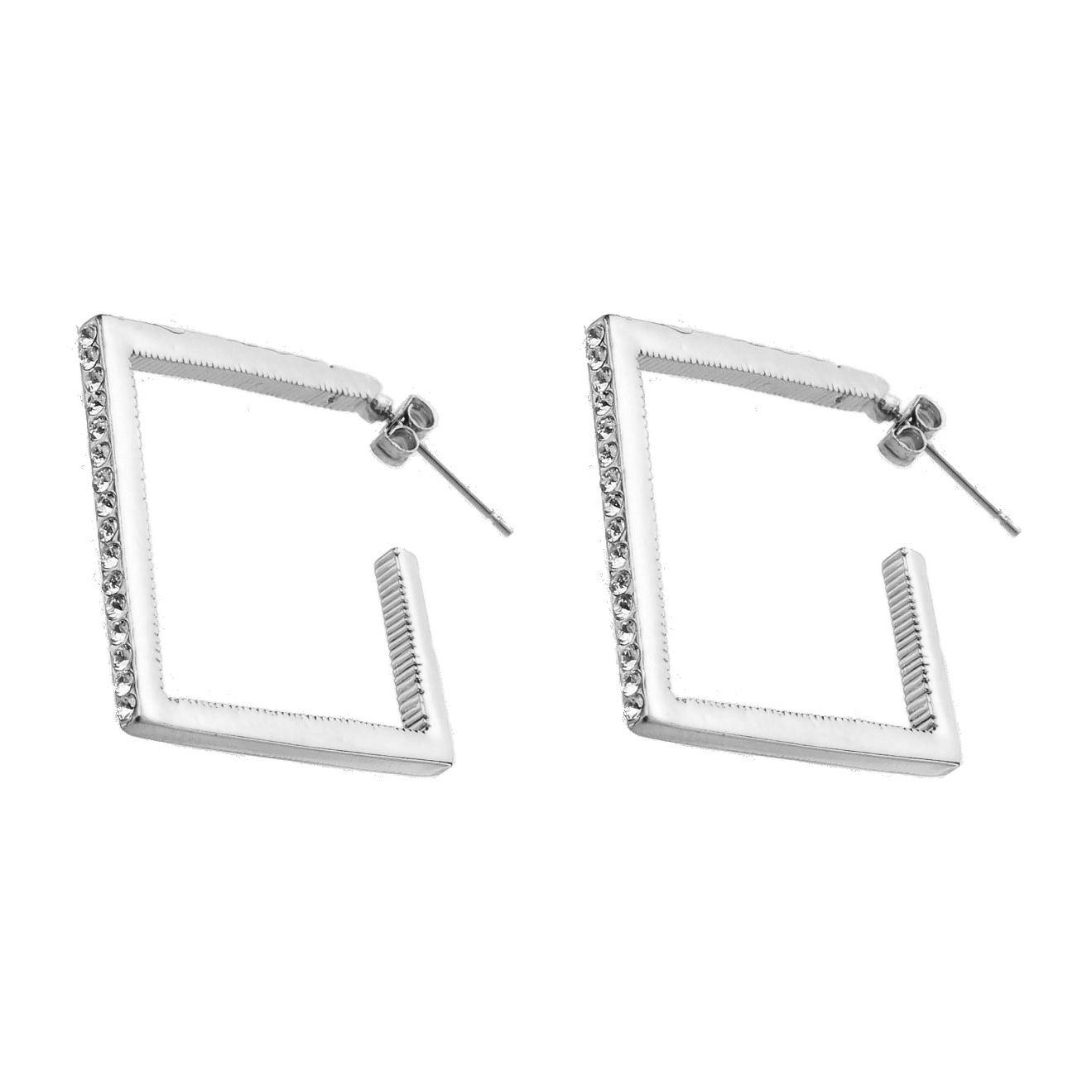 Pendientes Square adornado con cristales de Swarovski