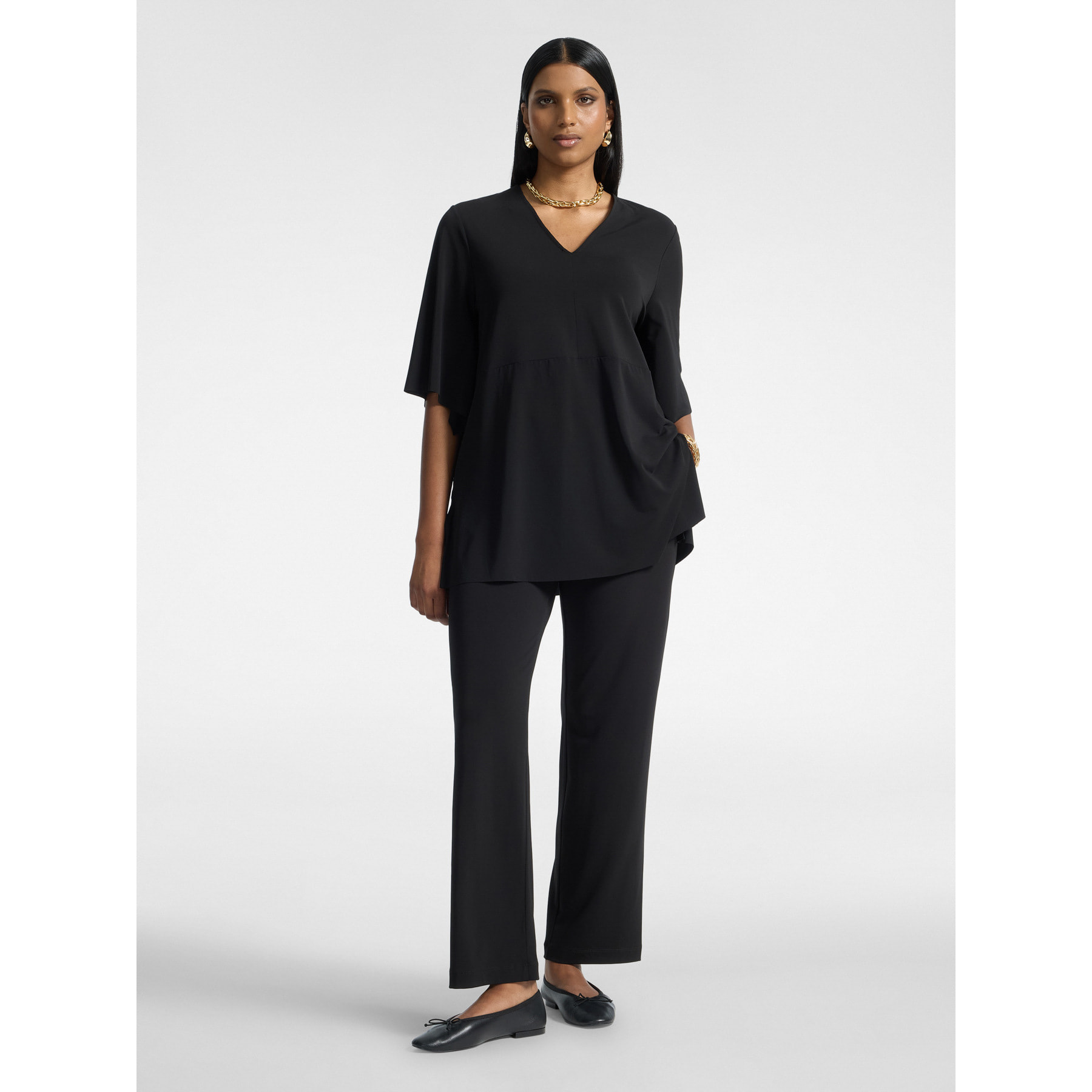 Elena Mirò - Pantaloni in jersey crêpe - Nero