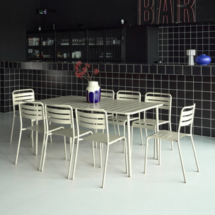 Table de jardin métal + 8 assises AMÉLIA