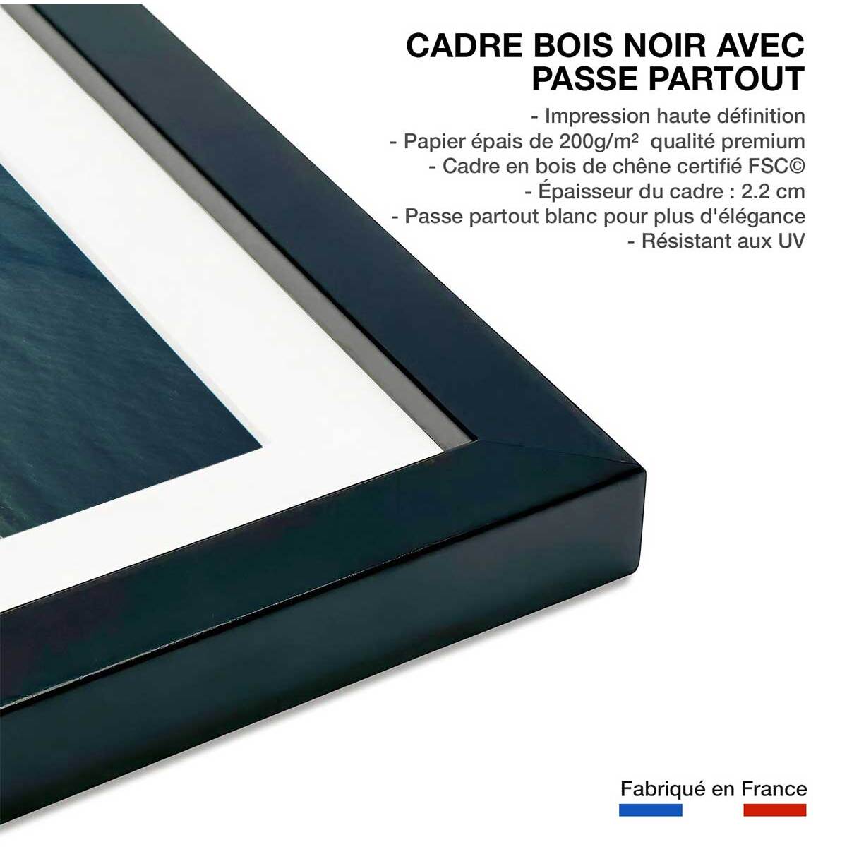 Affiche sentier de plage et banc de sable Affiche sous cadre noir