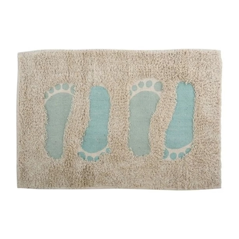 Tapis de bain Coton 40x60cm STEP Bleu & Gris MSV