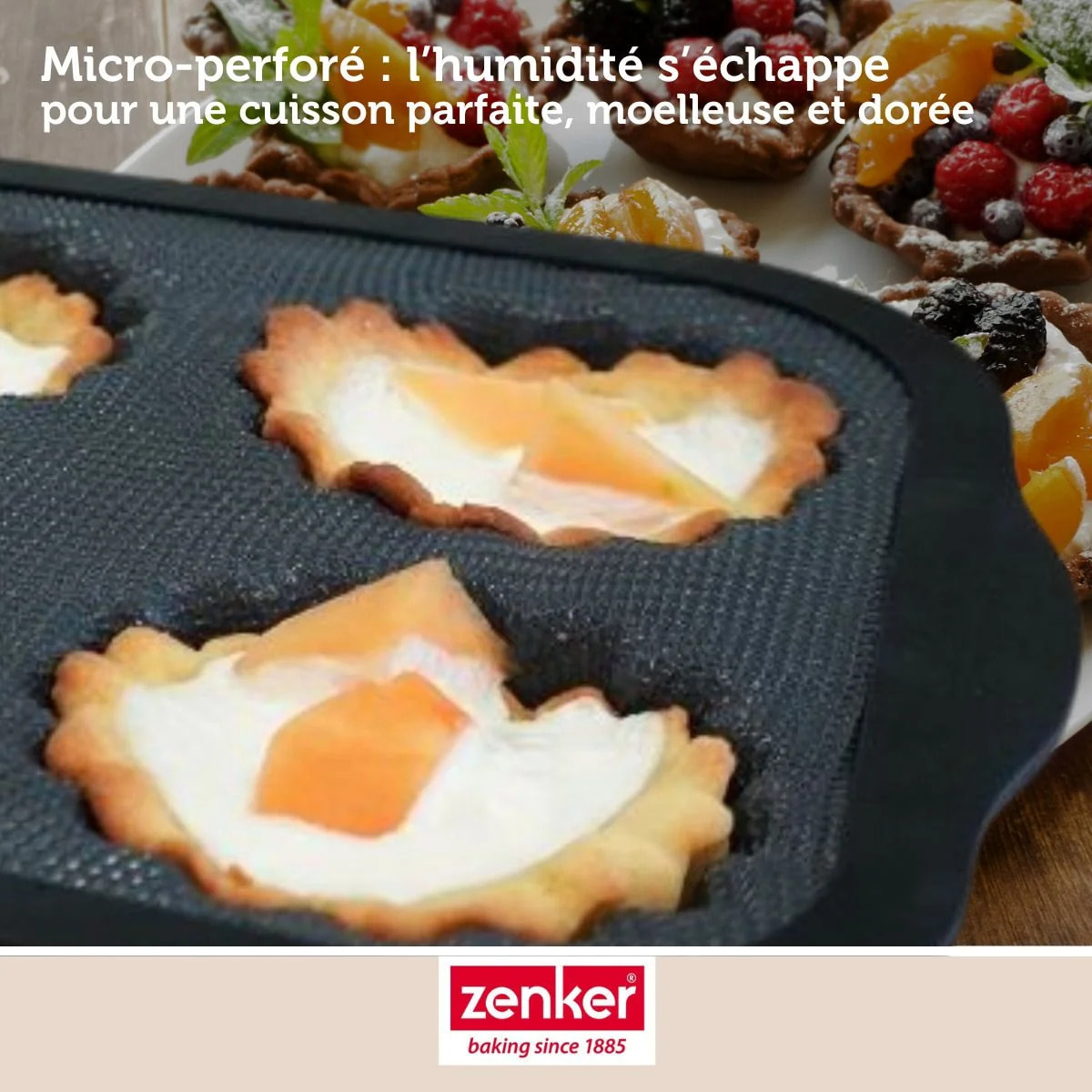 Moule 6 mini tartelettes 28 x 18 cm Zenker Silicone fibre de verre