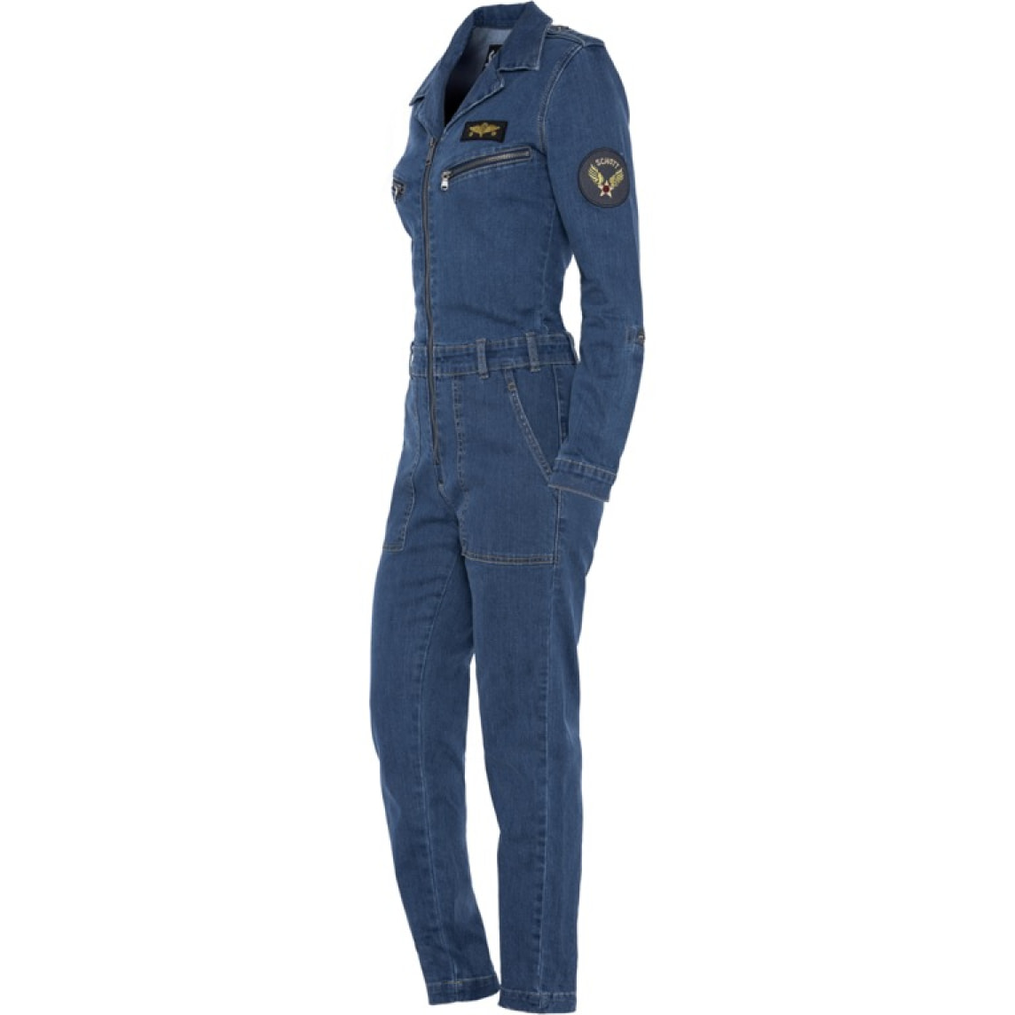 TRJUMPW STRETCH PILOT JUMPSUIT WITH MILITARY BADGES 98% COTTON 
2% ELASTANE Blu