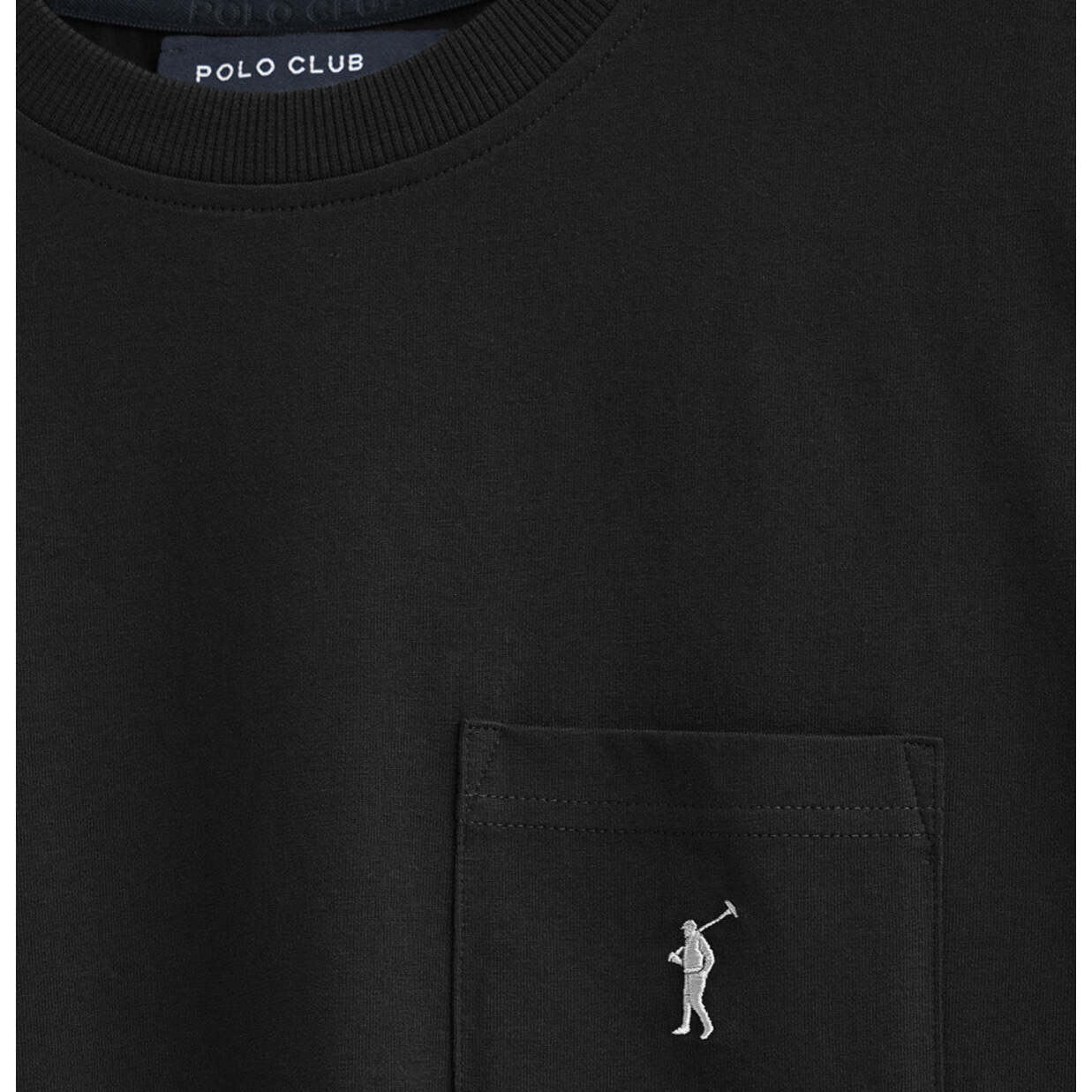 Maglietta nera con tasca e ricamo Rigby Go