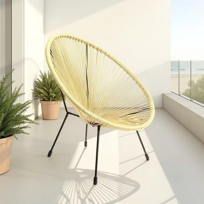 Fauteuil de jardin Acapulco jaune pastel Kare Design