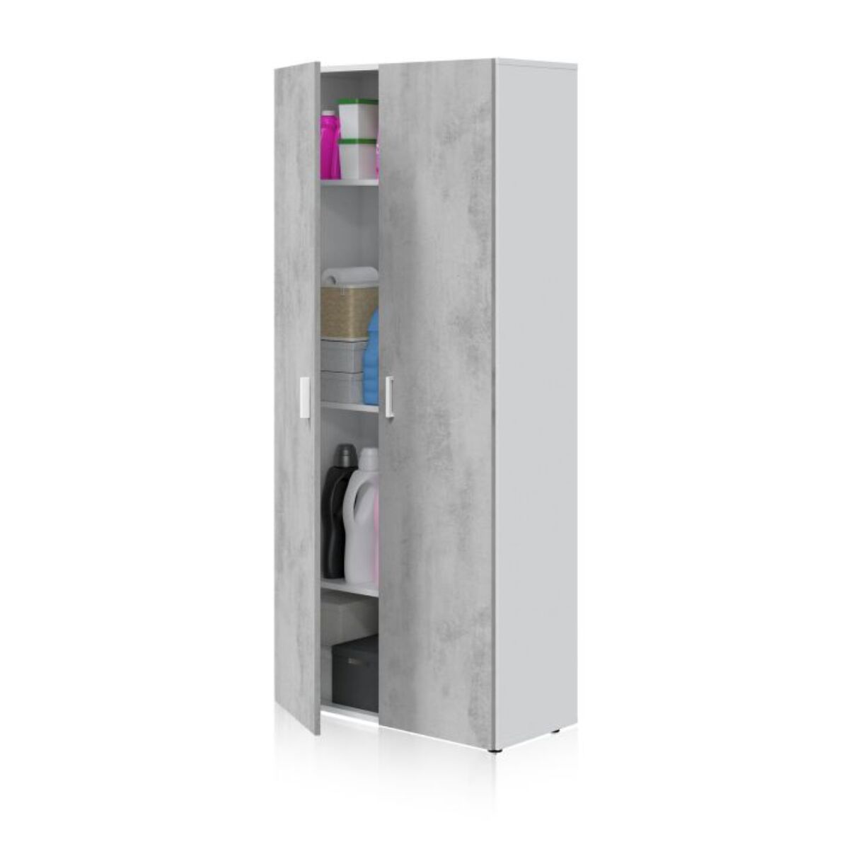 Armario Multi Useful 80 2 Puertas Blanco - Cemento