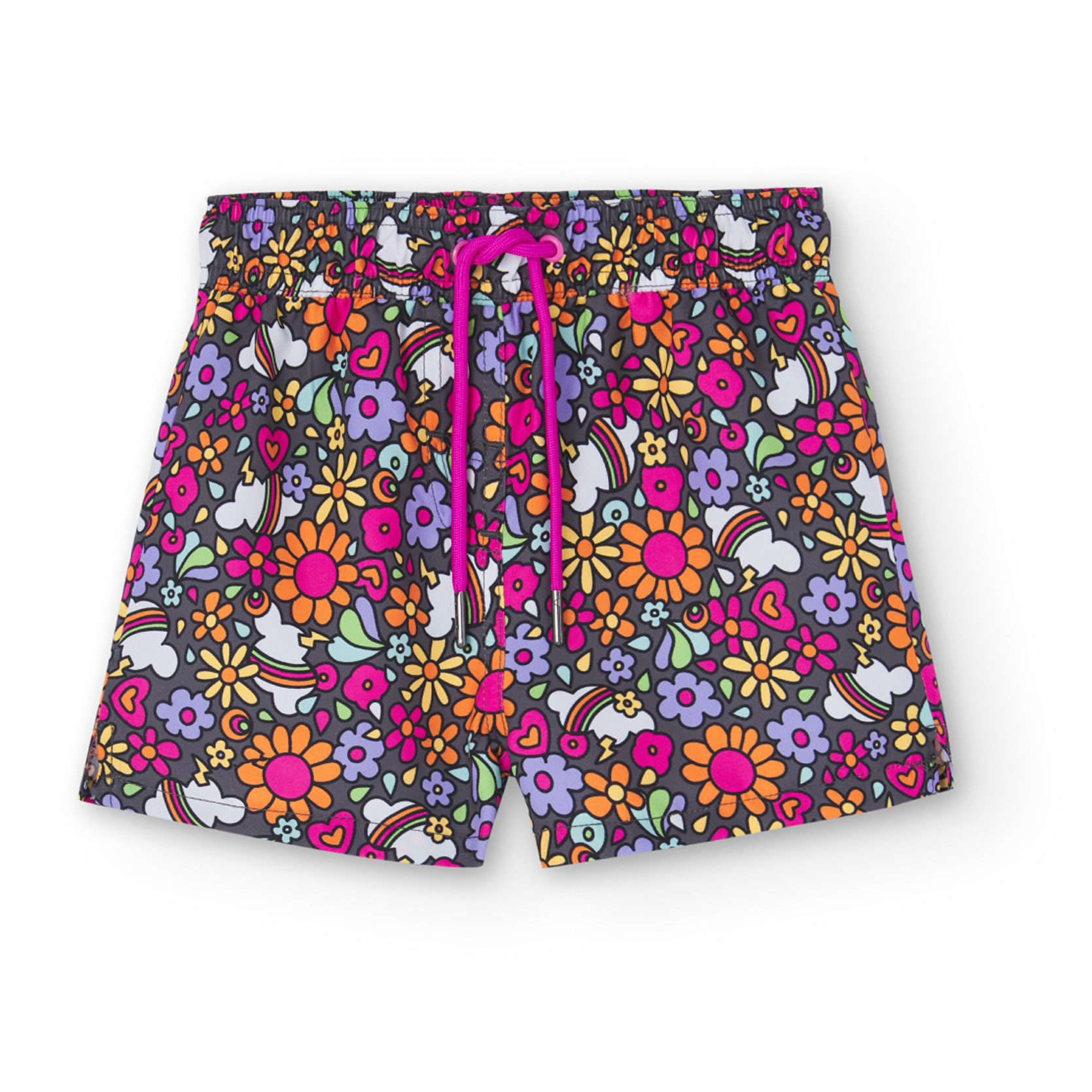 Short estampado con nubes de color naranja, Short, niña