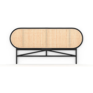 Tête de lit en rotin naturel et noir 160 cm - Navahino