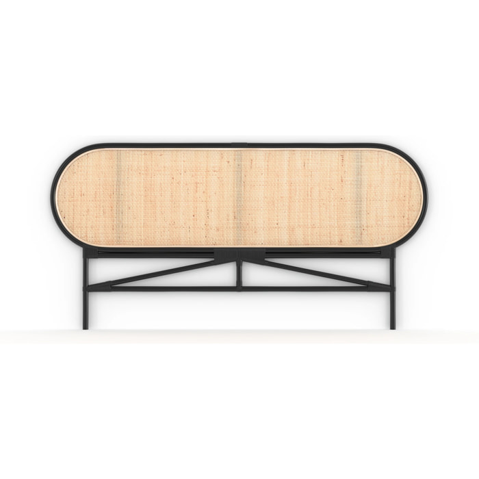 Tête de lit en rotin naturel et noir 160 cm - Navahino