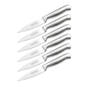 Ensemble de 6 Couteaux d'office en inox 20 cm en tout Nirosta Star