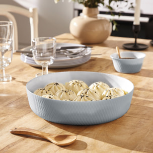 Plat rond gris 26 cm en opale - Smart Cuisine Wavy Granit - Luminarc