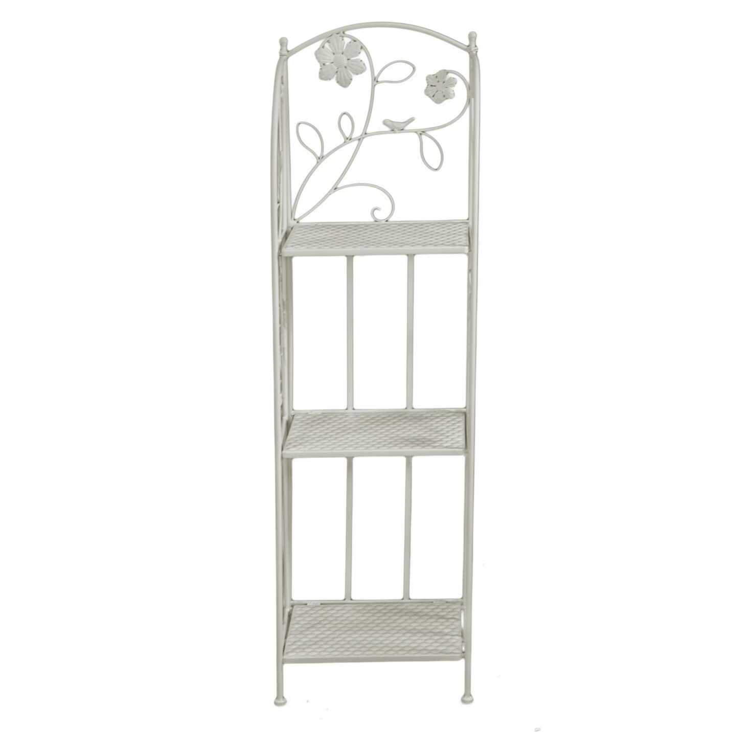 Scaffale Milena Vacchetti in metallo 3 piani stretto bianco cm35x29h118