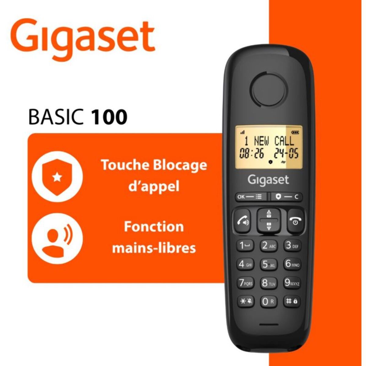 Téléphone sans fil GIGASET BASIC 100 SOLO