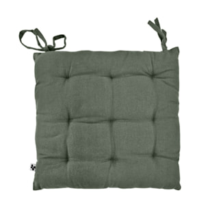 Coussin / Galette de chaise 38 x 38 cm en coton avec nouettes - KALA