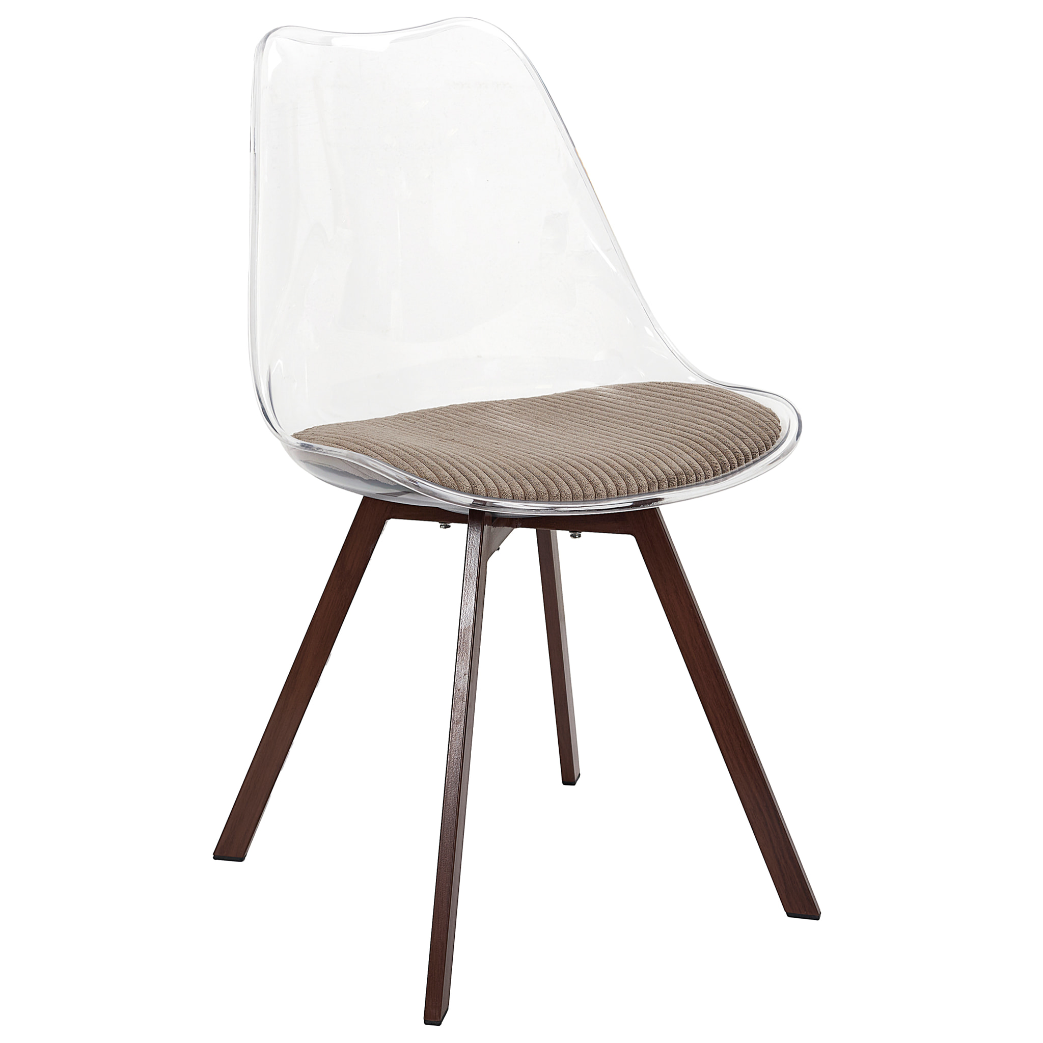 Chaise Transparente Coussin Cotele Scott Taupe - Lot De 4