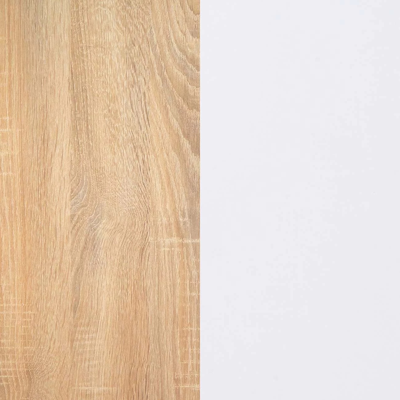 Mesa de comedor Naya en roble canadian y blanco artik 140X80 cm Roble Canadian - Blanco Artik (Blanco Mate)