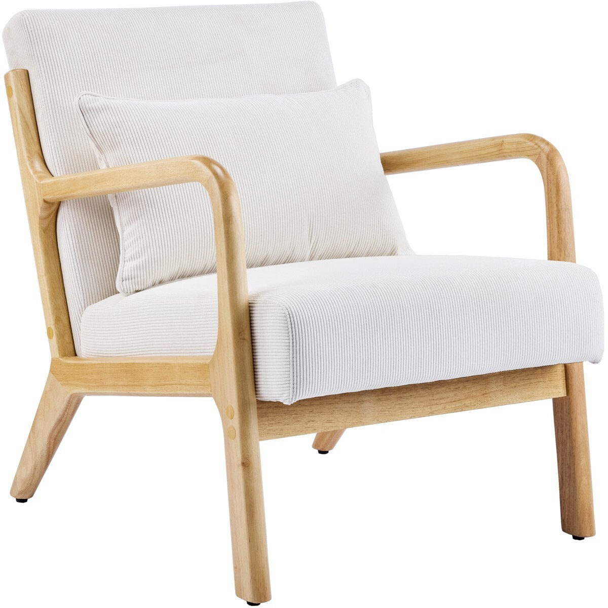 Fauteuil en bois et velours côtelé - LANNA